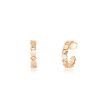 HONEE PINK GOLD DIAMOND HOOP EARRINGS