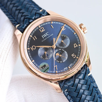 PORTUGUESE PERPETUAL ANNUAL CALENDAR 43MM ROSE GOLD BLUE DIAL