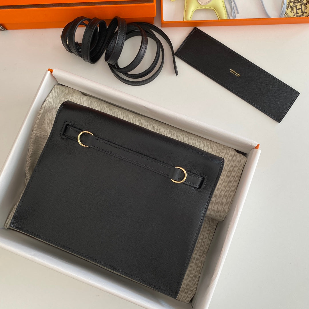 Kelly Danse II 22cm Black Evercolor Leather Ghw