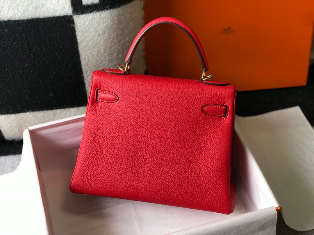 HM KELLY 25CM RED TOGO GOLD HARDWARE