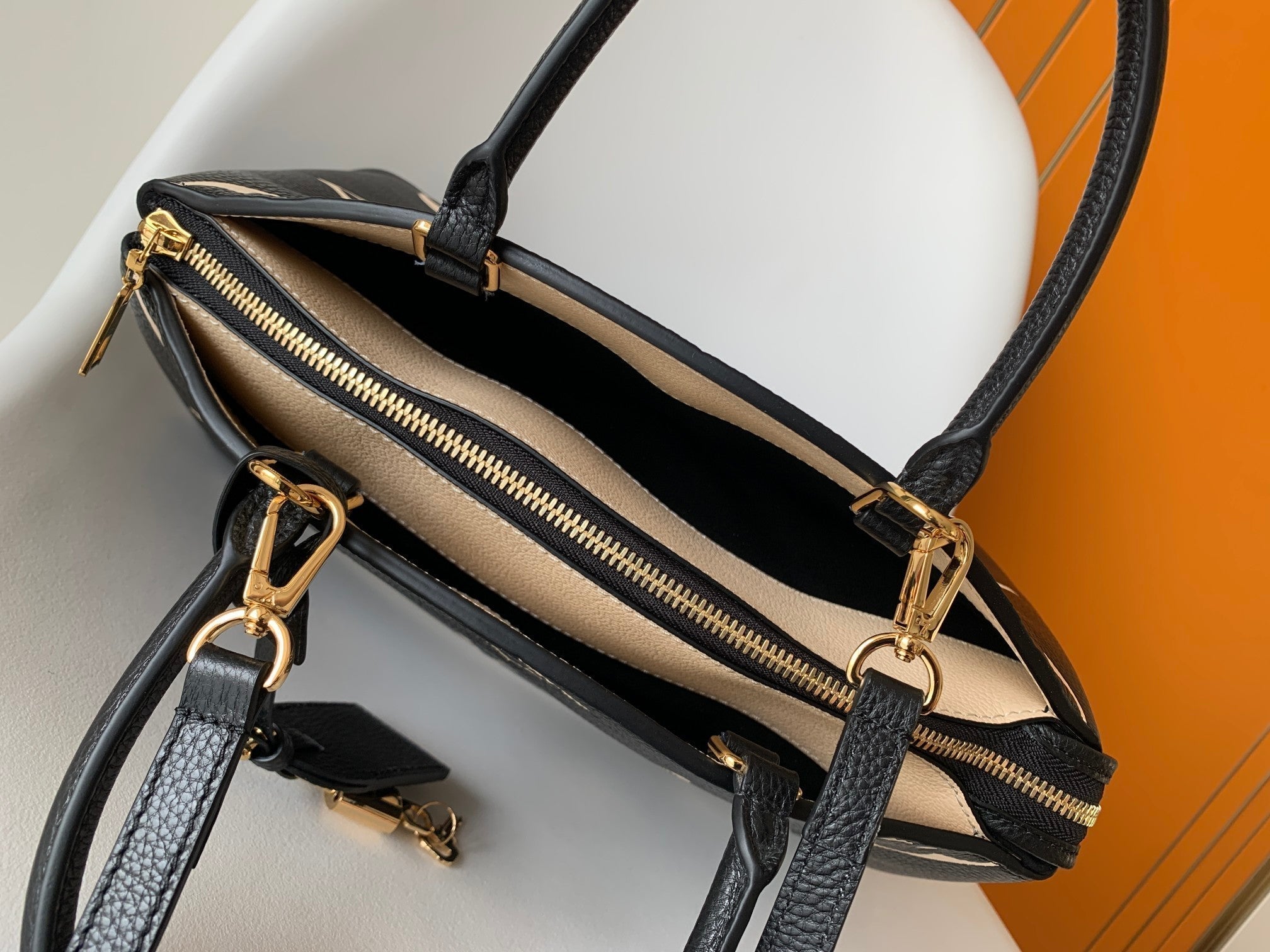 LV Petit Palais Bag Black White Cowhide 241141