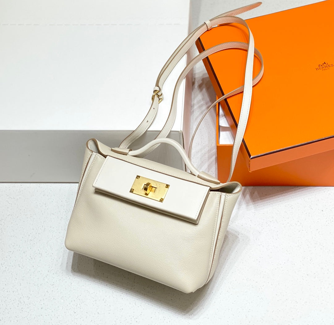 HM 24/24 Mini Bag 21cm Cream Evercolor Gold Hardware