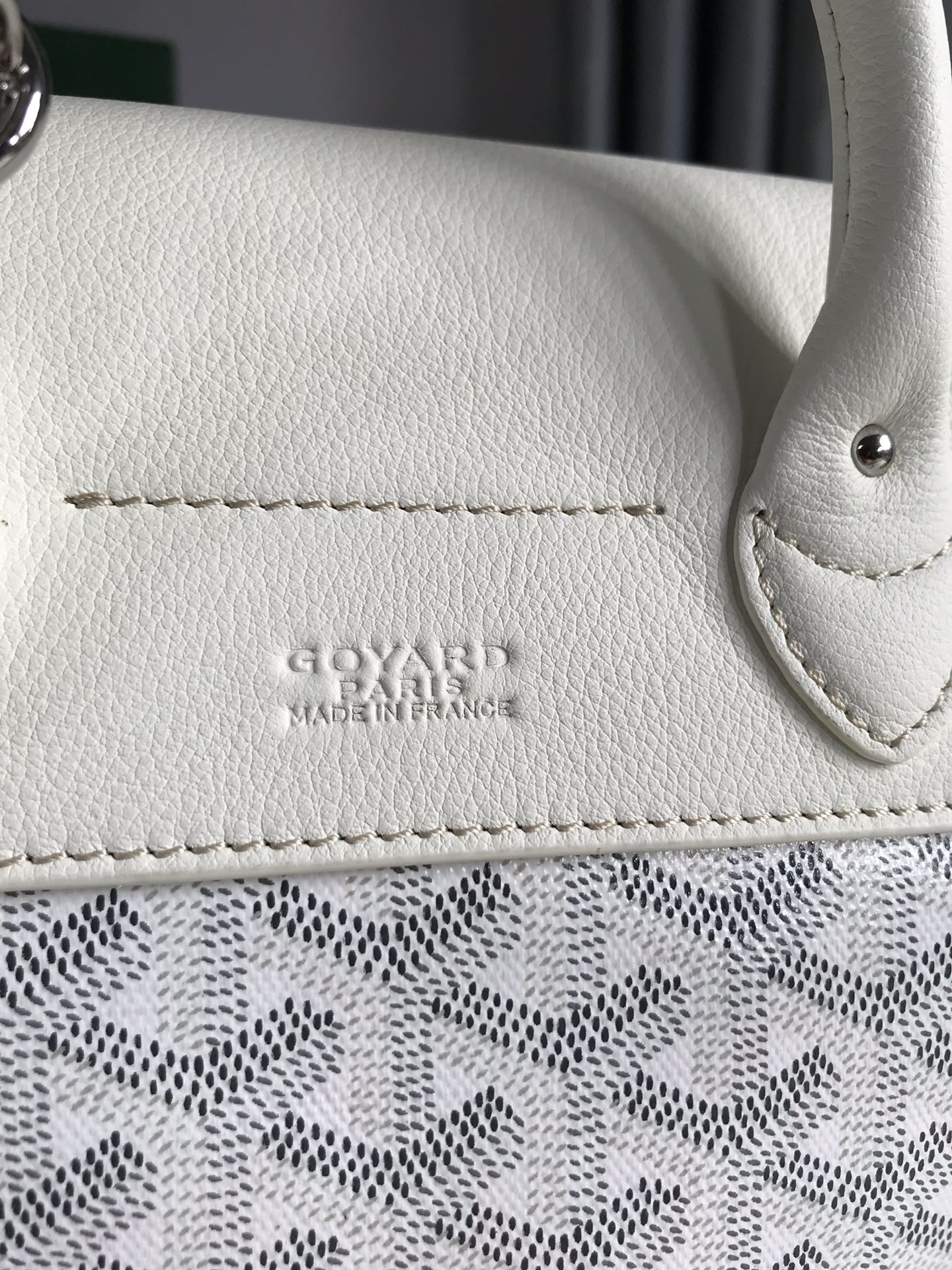 ALPIN MINI BACKPACK 21 IN WHITE LAMBSKIN AND GOYARDINE CANVAS