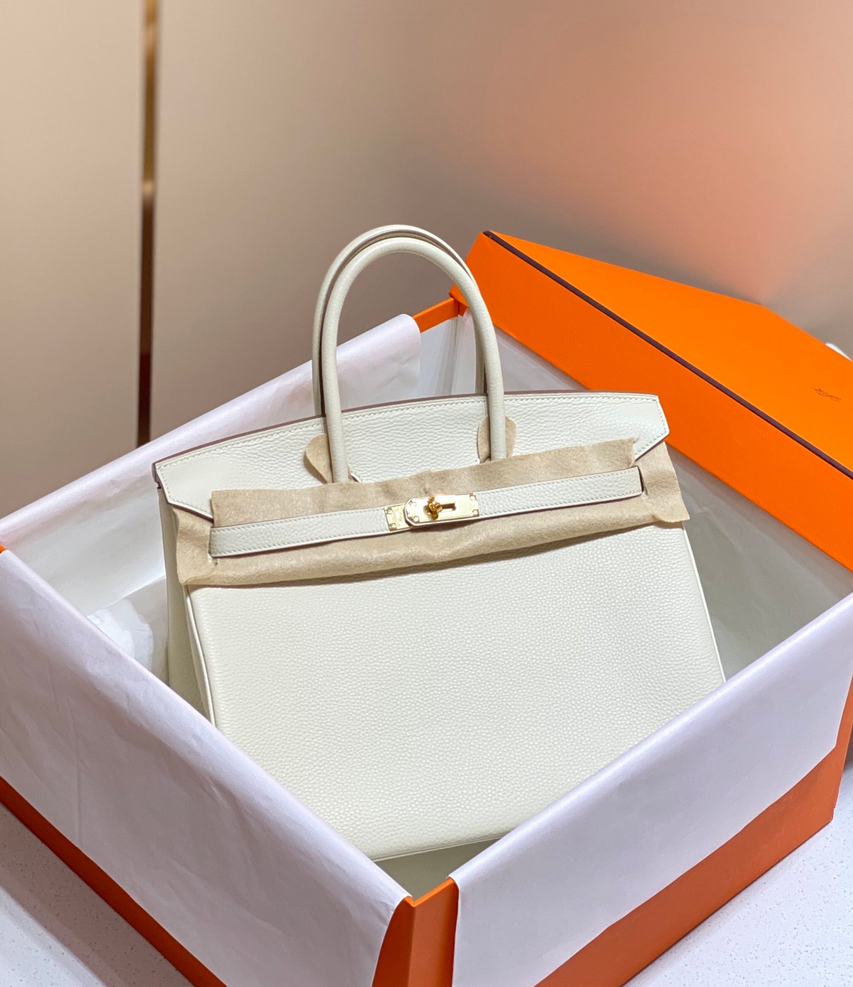 HM BIRKIN 35CM BAG WHITE TOGO GOLD HARDWARE