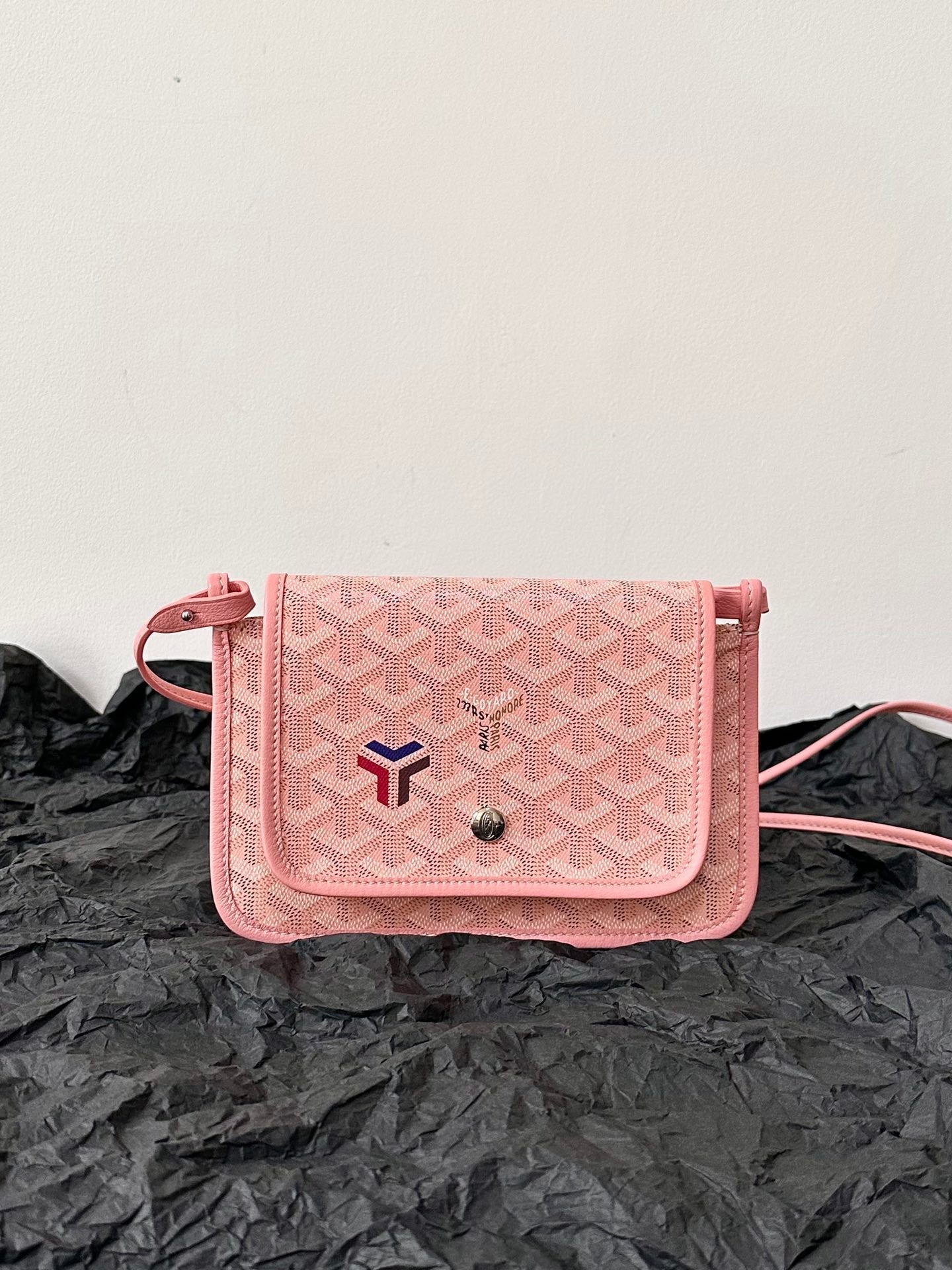 PLUMET POCKET WALLET 20 IN PINK GOYARDINE CANVAS AND LAMBSKIN TRIM