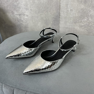 cl kitten with strap 45 platinum lizard stamped metalized calfskin