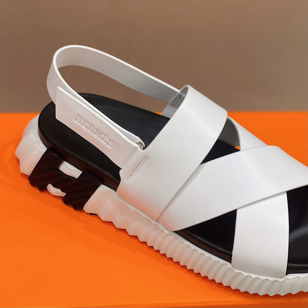 HM ELECTRIC SANDAL WHITE CALFSKIN