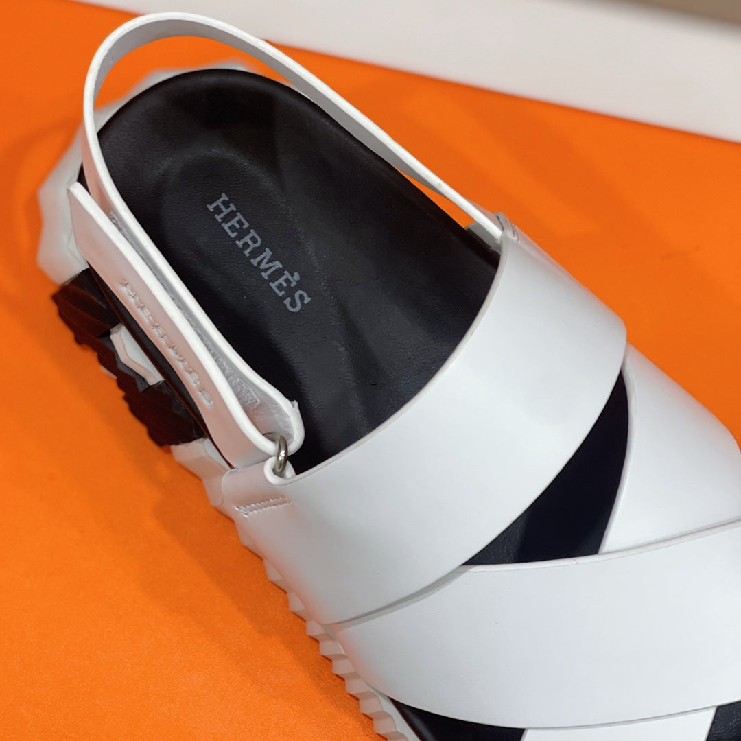 HM ELECTRIC SANDAL WHITE CALFSKIN