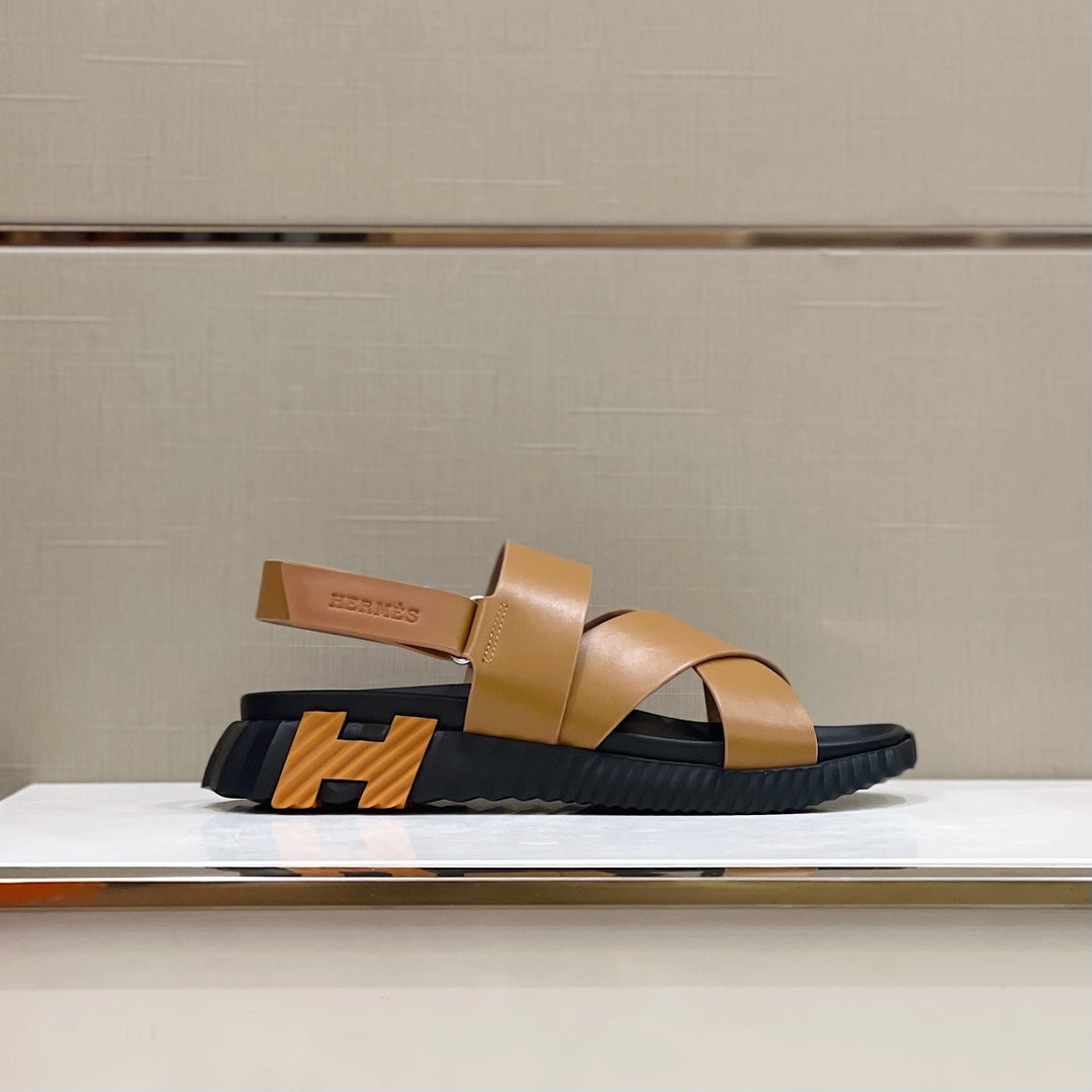 HM ELECTRIC SANDAL TAWNY CALFSKIN