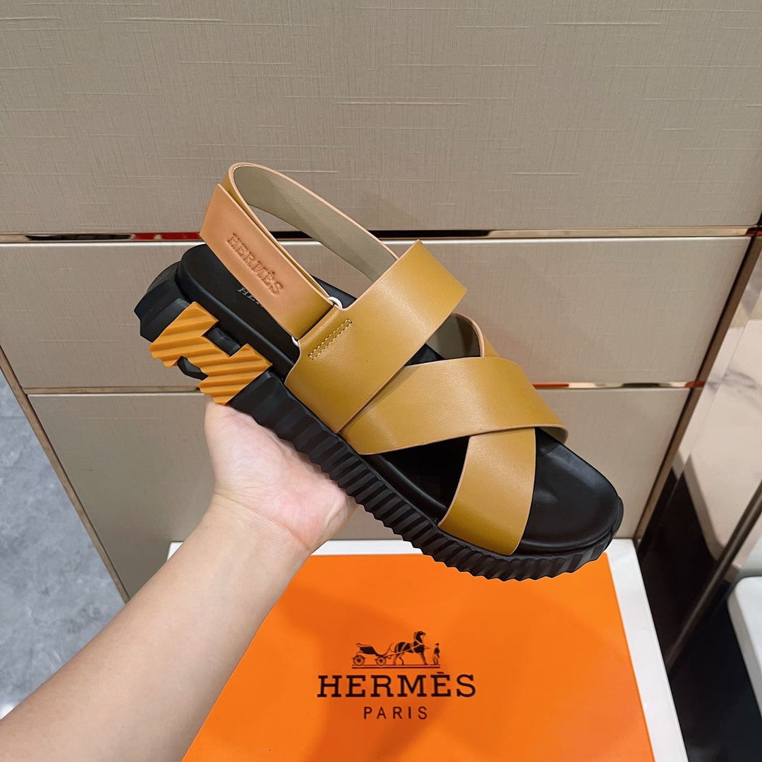 HM ELECTRIC SANDAL TAWNY CALFSKIN