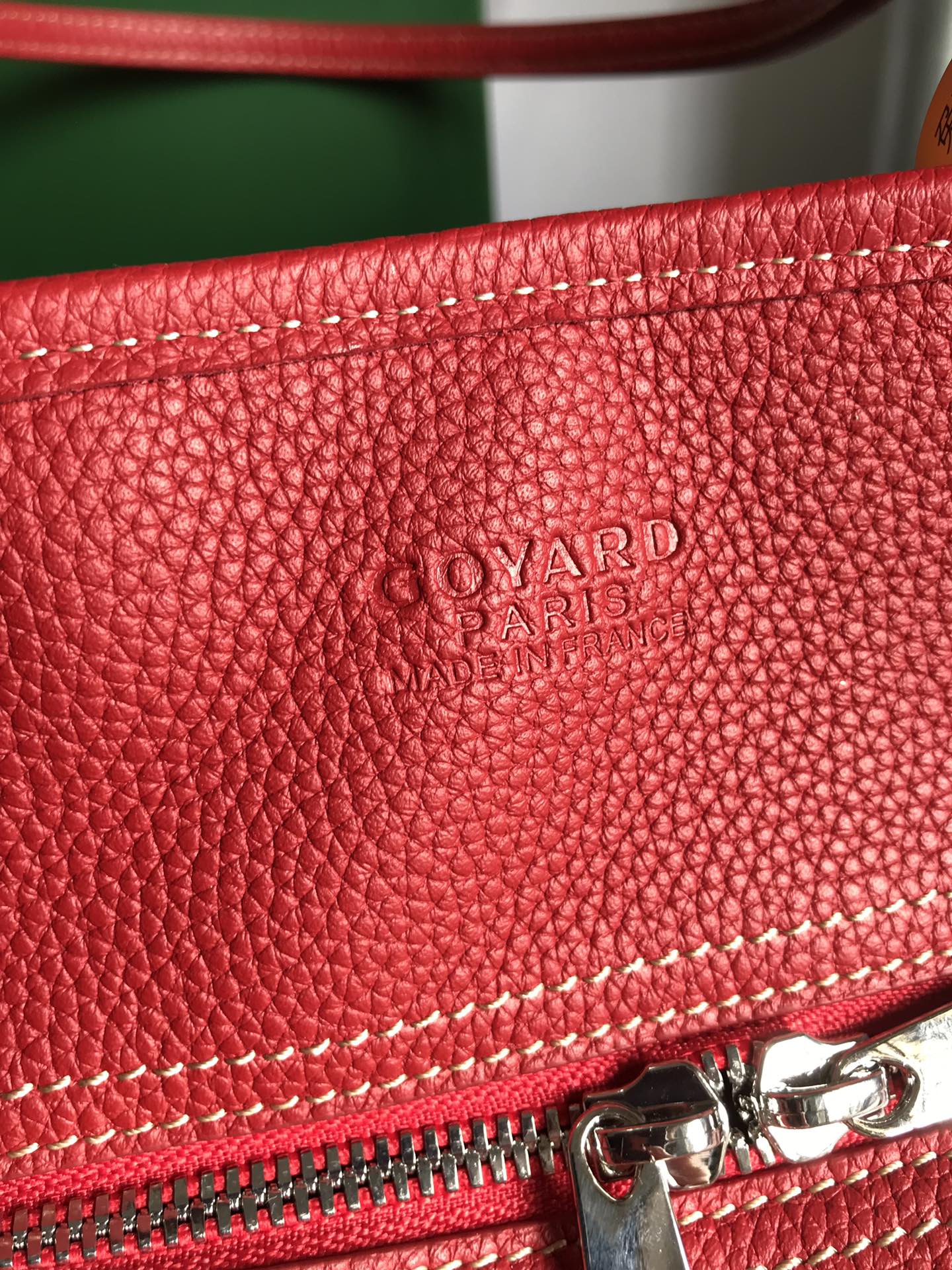 HARDY PM BAG 40 IN RED GOYARDINE CANVAS AND TAURILLON LEATHER TRIM