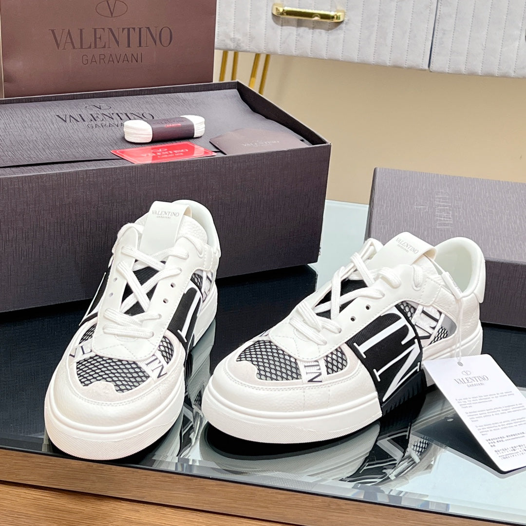 VT 2025 Sneakers White Black Mesh Calfskin Fabric 546969