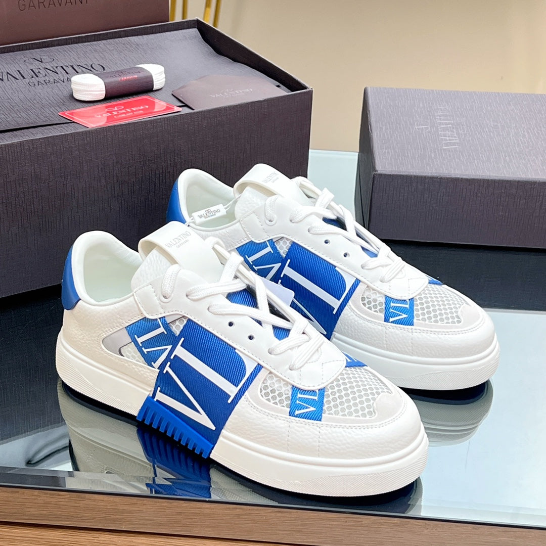 VT 2025 Sneakers White Blue Mesh Calfskin Fabric 546970