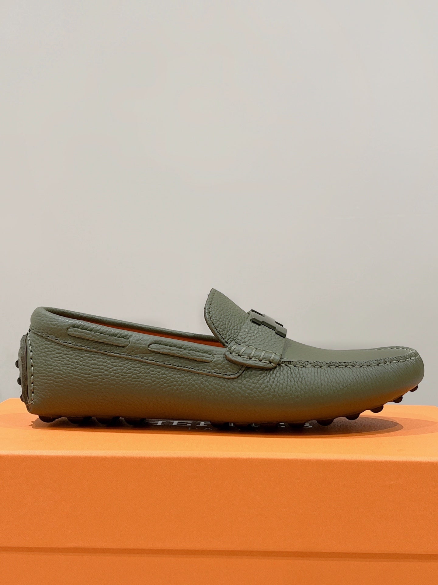 HM Men's Loafer Moss Green Cowhide 557571