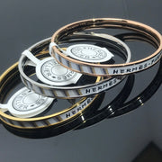 H Enamel Bangle White Bracelet