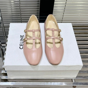 FLAT SANDALS WITH DOUBLE STRAP-DESIGN LEATHER ROSE PINK