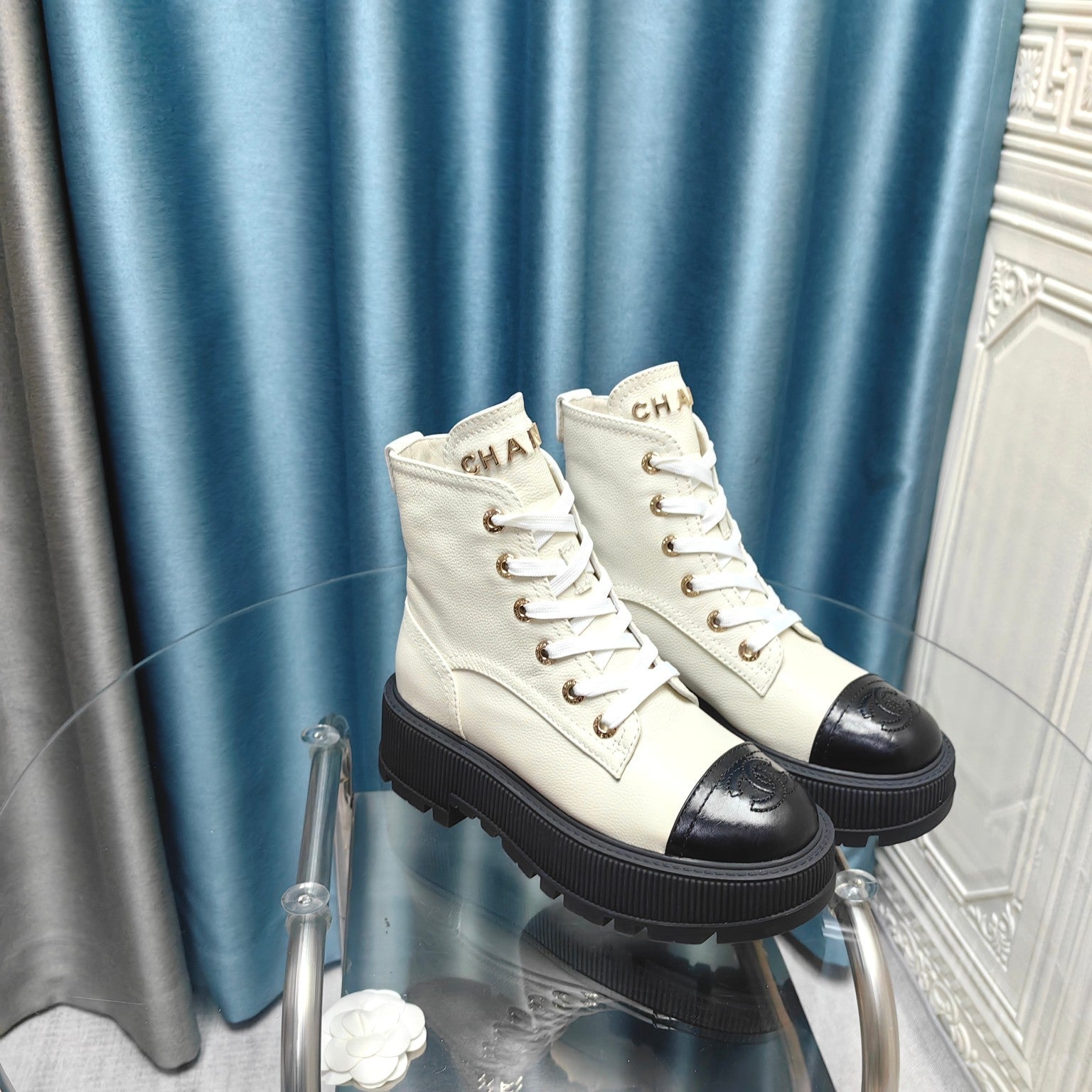 CC Ankle Boots White Lambskin