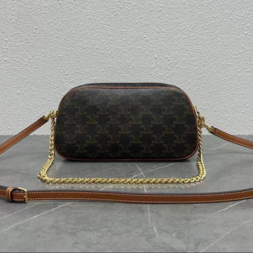 Celine 2026 Multi Bag 26cm Black Brown Canvas Leather