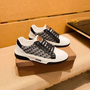 CD LOW TOP SNEAKER WHITE AND BLACK CALFSKIN
