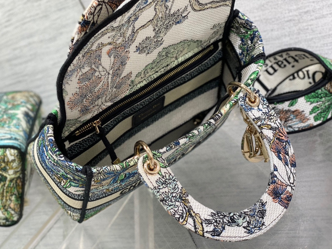 CD Travel Star Green 24 Lady Dior Bag Canvas 336666