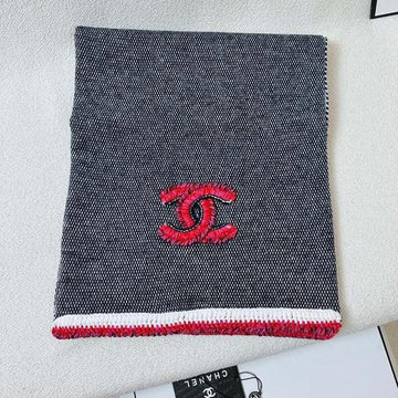 CC Scarf 220 CM In Black Grey Mix Red Cashmere 389885