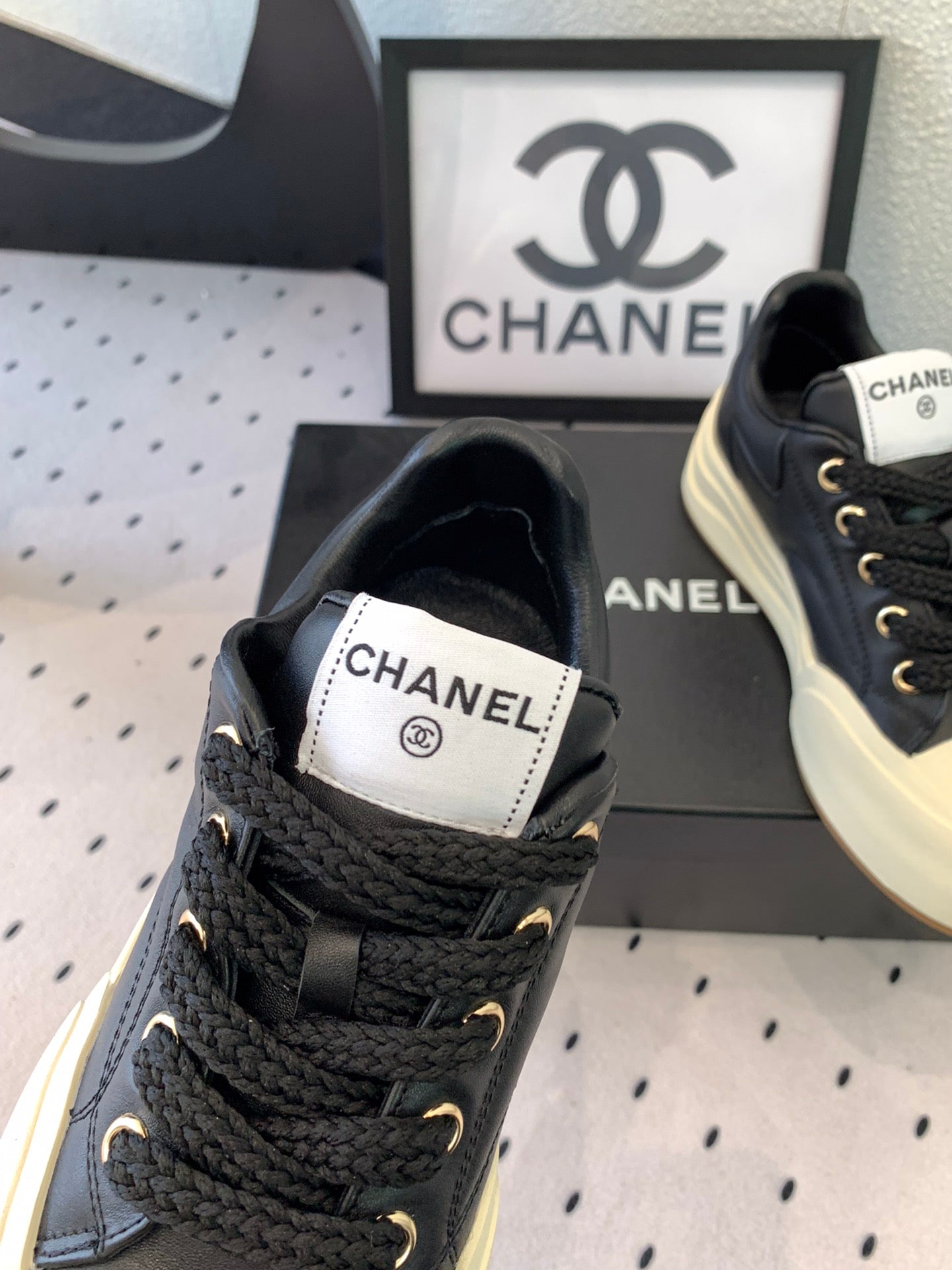 CC Sneaker 50mm In Black Cowhide 147067