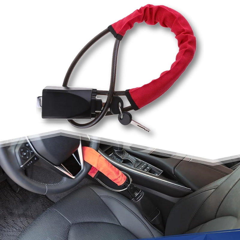 Universal Car Steering Wheel Lock with Seat Belt Security