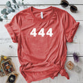 444 Angel Numbers T Shirt Coral Silk Mockup
