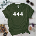 444 Angel Numbers T Shirt Military Green Mockup