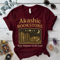 Akashic Bookstore T-Shirt Mockup Maroon