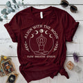 Align With The Moon T-Shirt Mockup Maroon