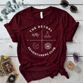 Astral Adventurers Club T Shirt Maroon Mockup