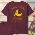 Banana Sana T-Shirt Mockup maroon