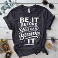 Be It T-Shirt Mockup Dark Heather Grey
