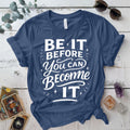 Be It T-Shirt Mockup Indigo Blue