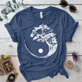 Bonsai Tree Ying Yang T-Shirt Mockup indigo-blue