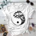 Bonsai Tree Ying Yang T-Shirt Mockup white