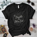Breathe In Bliss Out Dandelion T-Shirt Mockup Black