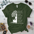Buddha Tree Quote T-Shirt Mockup Military Green