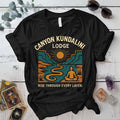 Canyon Kundalini Lodge T-Shirt Mockup Black