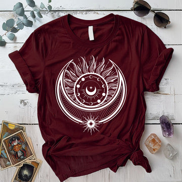 Celestial Alchemy T-Shirt Mockup Maroon