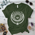 Celestial Alchemy T-Shirt Mockup Military Green