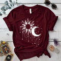 Celestial Chandelier T-Shirt Mockup Maroon