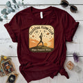 Celestial Flow Club T-Shirt Mockup Maroon