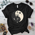 Celestial Harmony Pose T-Shirt Mockup Black
