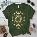 Celestial Wisdom T-Shirt Mockup Military Green