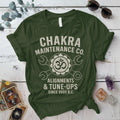Chakra Maintenance Co T-Shirt Mockup Military Green
