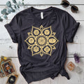 Chakra Mandala T-Shirt Mockup Dark Heather Grey