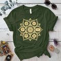 Chakra Mandala T-Shirt Mockup Military Green
