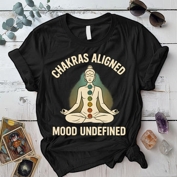 Chakras Aligned T-Shirt Mockup Black
